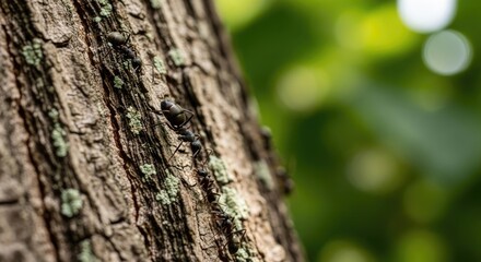 Obraz premium Close-up of tree trunk with bark texture.