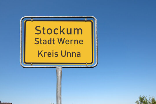 Ortstafel, Stockum, Stadt Werne, Kreis Unna, (Symbolbild)