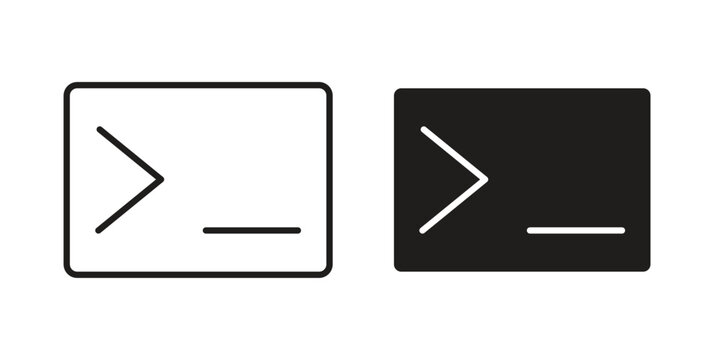 Terminal icon line vector illustration in solid color design