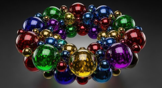 Colorful beads jewelry close up macro.