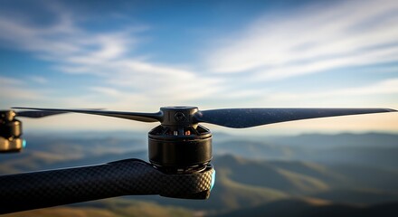 Obraz premium A drone flies high above the clouds with a stunning view of the landscape below