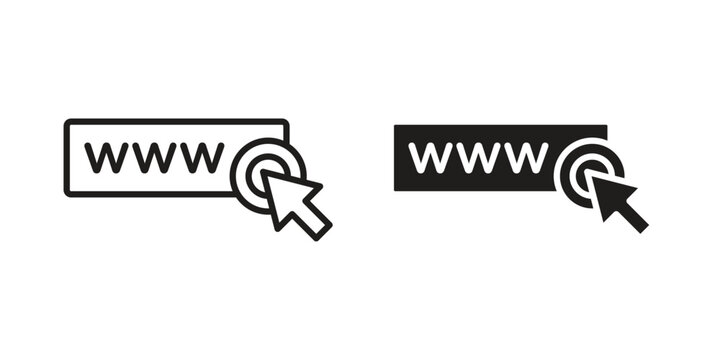 Url icon line vector illustration in solid color design