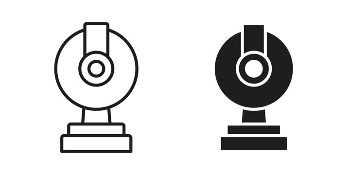 Webcam icon line vector illustration in solid color design