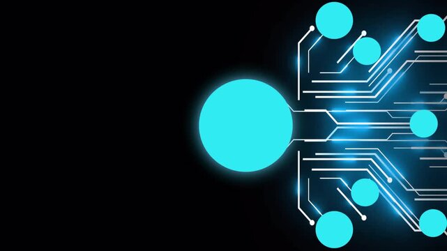 4K Transparent Agentic AI Orchestration Animation. Glowing Multi-Agent System Nodes Connected to Central Digital Nexus (Alpha Channel)