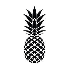 Obraz premium Pineapple Outline Icon – Monochrome Tropical Fruit Vector