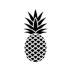 Obraz premium Black and White Pineapple Symbol Isolated on White Background