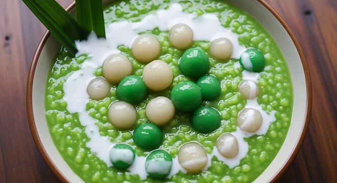 Bubba Cha dessert with green jelly.