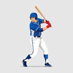 Fototapeta premium Baseball player swinging bat, ready to hit ball, dynamic action pose, sports concept