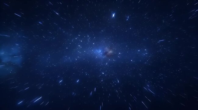 Deep space journey through the cosmos, stars, and nebulae in hyperdrive