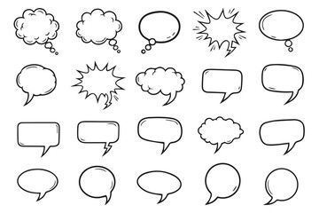 Fototapeta premium Collection of various speech bubbles and thought clouds