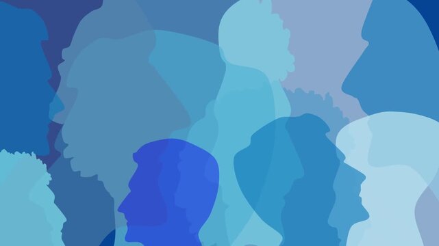 silhouette of a man in blue, Father's Day background illustration, Men's Day 

