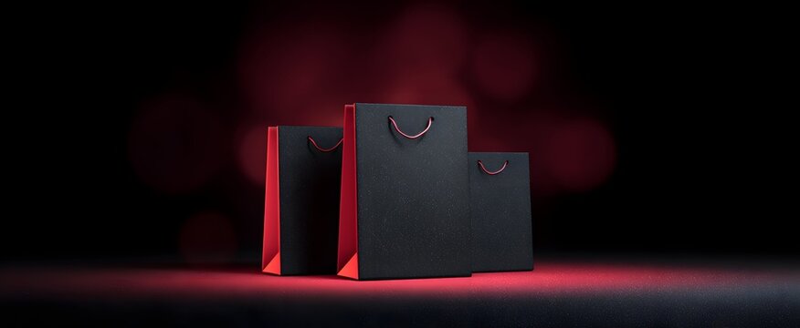 The black friday dark background emphasizes stylish and contemporary promotional visuals with striking appeal