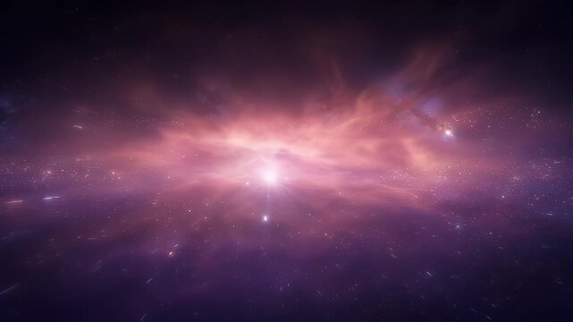 Majestic Cosmic Vista, Interstellar Cloud Formation in Pink and Purple Galaxy