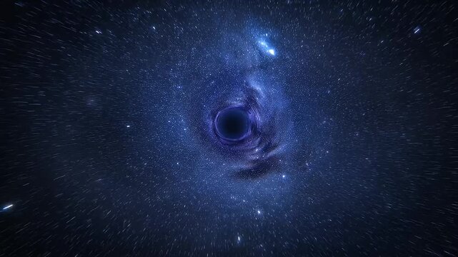 A stunning depiction of a supermassive black hole warping spacetime and gravity
