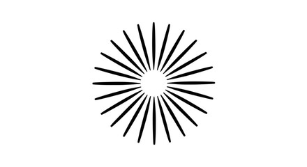 Obraz premium Radial Sunburst or Starburst Lines, Dynamic Energy Light Effect, Isolated White Background.