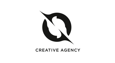 Naklejka premium Abstract Interlocking Arrows Logo Design for Creative Agency, Dynamic Business Concept, Isolated White Background.