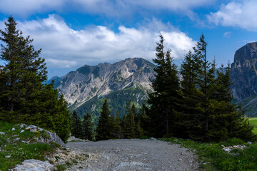 Fototapeta premium Barrierefreier Wanderpfad durch das Klausbachtal – ideal für Familien und alle Altersgruppen.