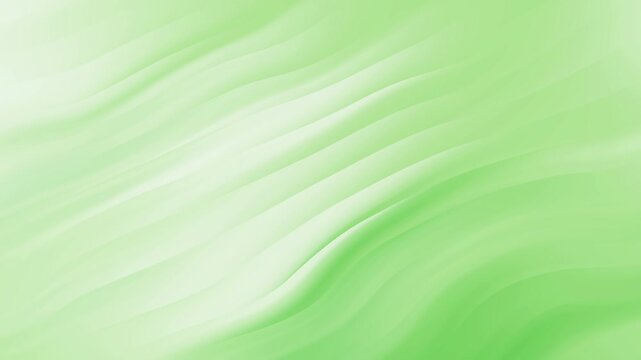 Abstract green wave background with smooth flowing lines and soft light gradients on elegant lime green surface for eco-friendly branding and professional minimalist motion graphics.