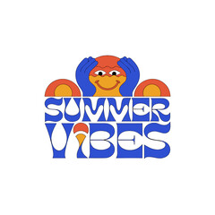          Summer vibes logo  vector illustration.
