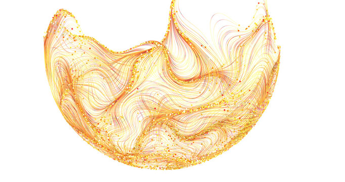 Abstract design of flowing lines and particles. Perfect for backgrounds, textures and artistic projects. Modern and colo