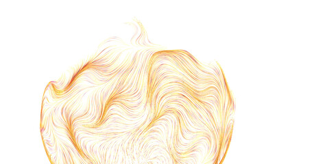 Obraz premium Unique artistic abstract design featuring golden flowing lines against a clean white backdrop. Perfect for modern, creat