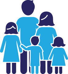 Fototapeta premium Family silhouette isolated on transparent background