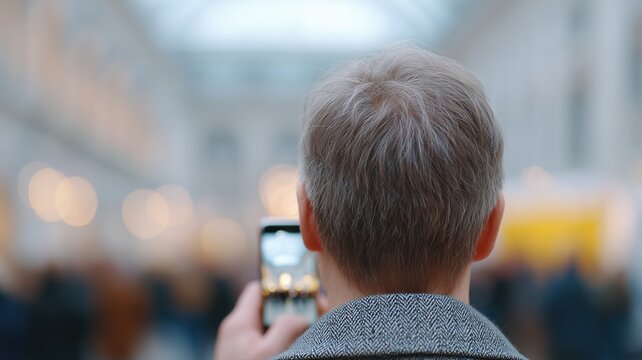 Ein professioneller Fotograf h&auml;lt mit Kamera und Handy ungestellte Momente bei einer deutschen Firmenveranstaltung fest.