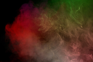 White steam on a black background.