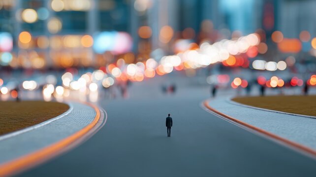 Vision&auml;rer Vordenker im orangenen Licht inspiriert Gesch&auml;ftsstrategie und Innovation