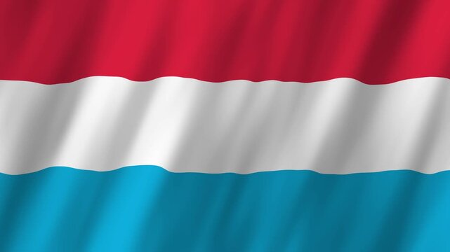 Luxembourg Flag Waving 4K: Realistic National Symbol of European Union Motion Graphic