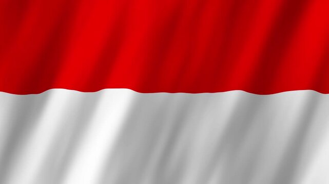 Indonesia Flag Waving 4K: Realistic National Symbol of Southeast Asia Motion Graphic