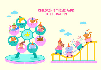 Fototapeta premium Children’s Theme Park Illustration