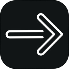 Obraz premium Right arrow icon vector with rounded square button simple navigation direction symbol illustration