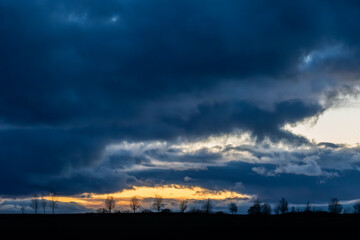 Fototapeta premium Night landscape with a beautiful sky