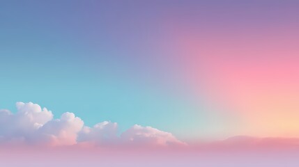 Obraz premium Soft pastel clouds against a tranquil sky during sunset hues