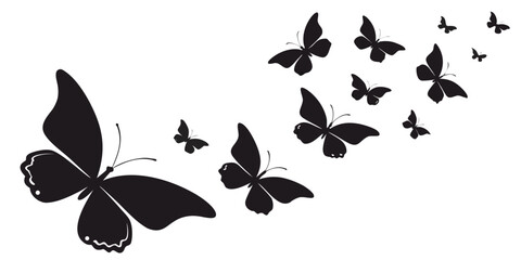 A group of black butterflies flying together © Graphicslover