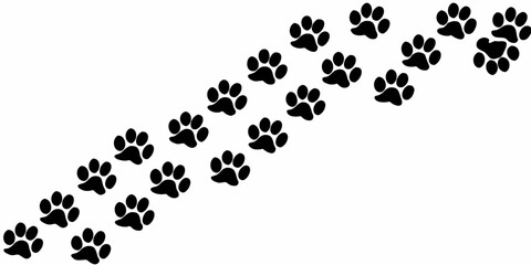Black paw prints in a diagonal line © Graphicslover