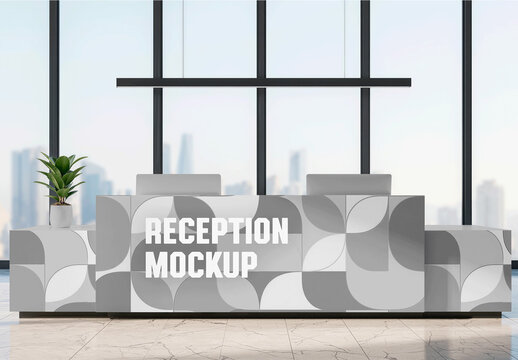 Moder Reception Desk Mockup