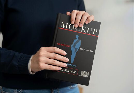 Person Holding A Book Mockup