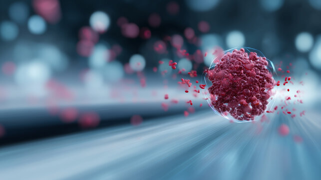 Liquid biopsy technology with circulating tumor DNA in digital bloodstream and AI mutation detection Scientific medical concept showing circulating tumor DNA fragments floating thr