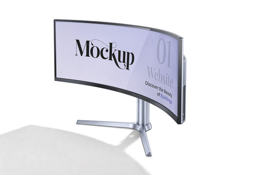 Ultrawide Curved Monitor Mockup