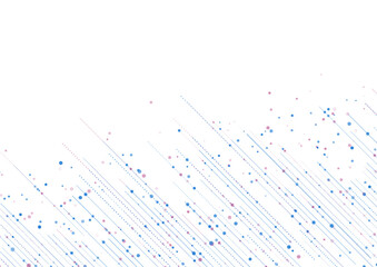 Naklejka na ściany i meble Blue violet abstract technology connect lines on white background. Vector futuristic science design