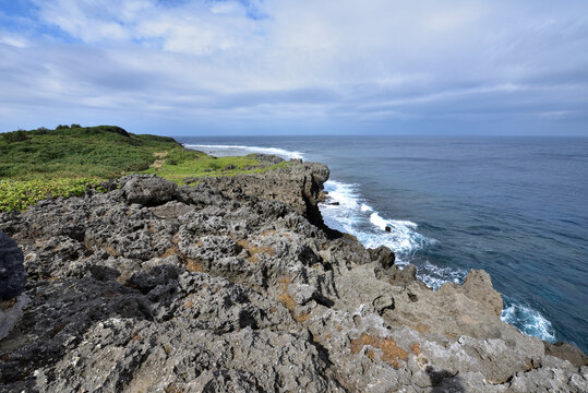 Cape Hedo is the most famous landmark in Kunigami District, Okinawa, Japan