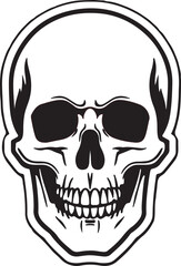 Obraz premium Skull graphic vector art human head skeleton symbol illustration black and white with line art with white background with graphic design