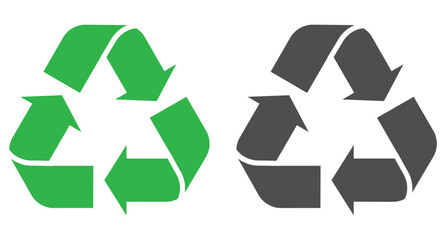 Obraz premium Black and green recycling symbol variations design vector illustration. Recycle symbols. 
