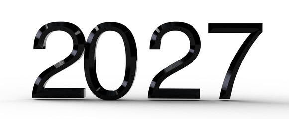 3D rendered image of the year 2027. Perfect for new year greetings, future concepts, and business forecasts. Ideal for v © vegefox.com