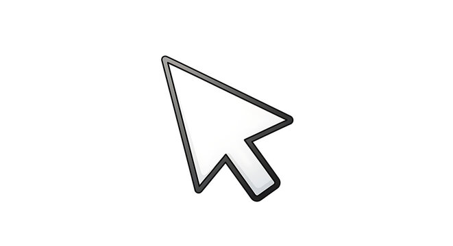 A vector illustration of a computer mouse cursor icon, a ubiquitous symbol for digital navigation and selection. PNG, isolated on white background
