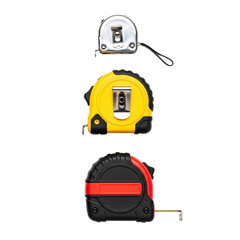 Naklejka premium Tape measures on transparent background