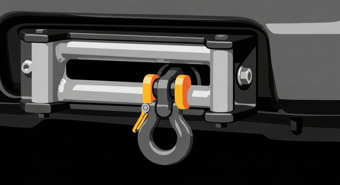 Heavy Duty Winch and Tow Hook.