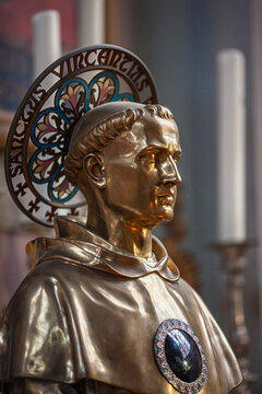 Gilded Bust of Saint Vincent Ferrer in Vannes Saint Pierre Cathedral